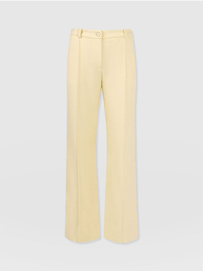 Cambridge Tailored Wide Leg Pant Yellow - Women's Trousers | Saint + Sofia® USA