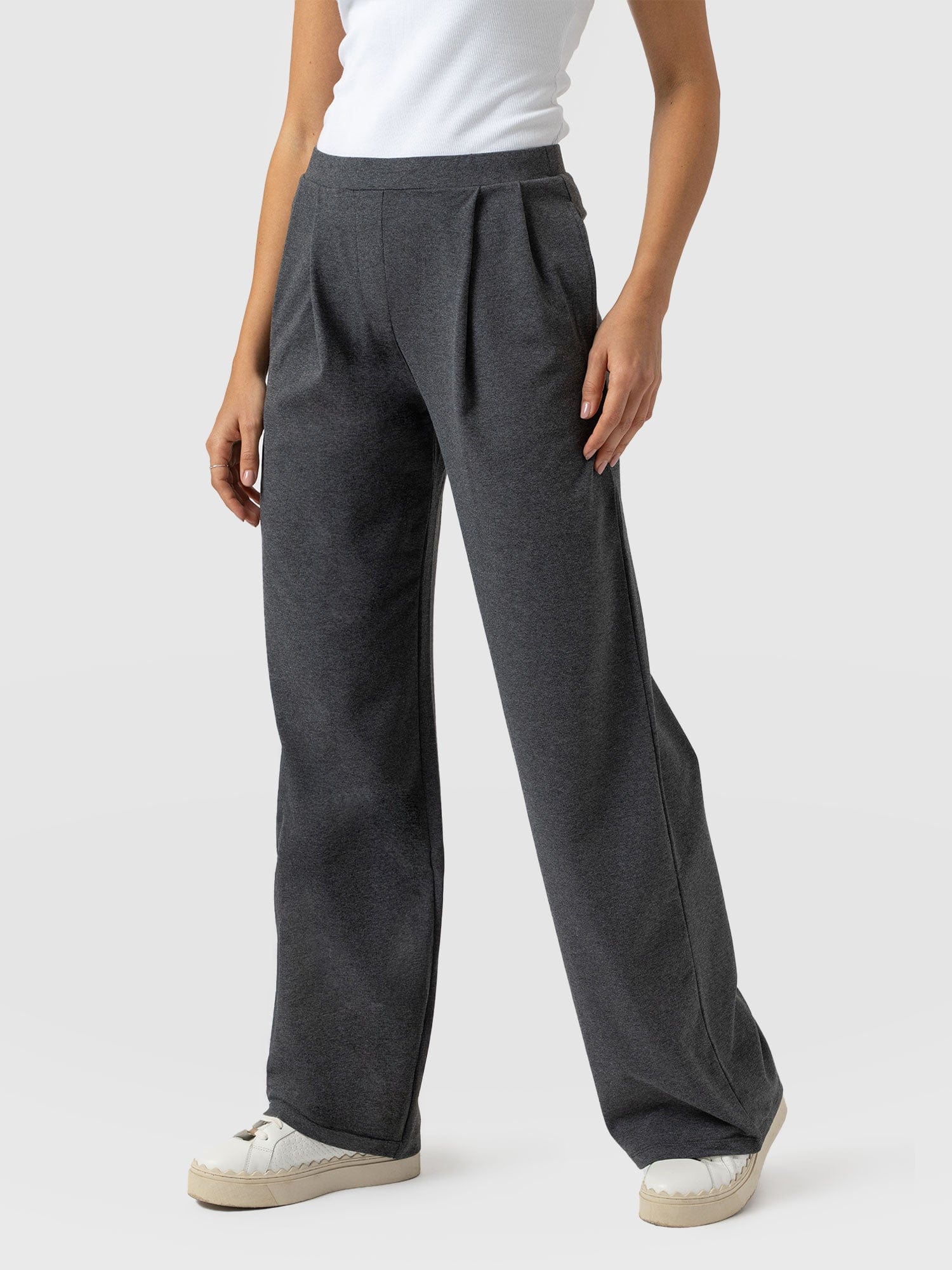 Camden Wide Leg Pant Charcoal - Women's Pants | Saint + Sofia® USA