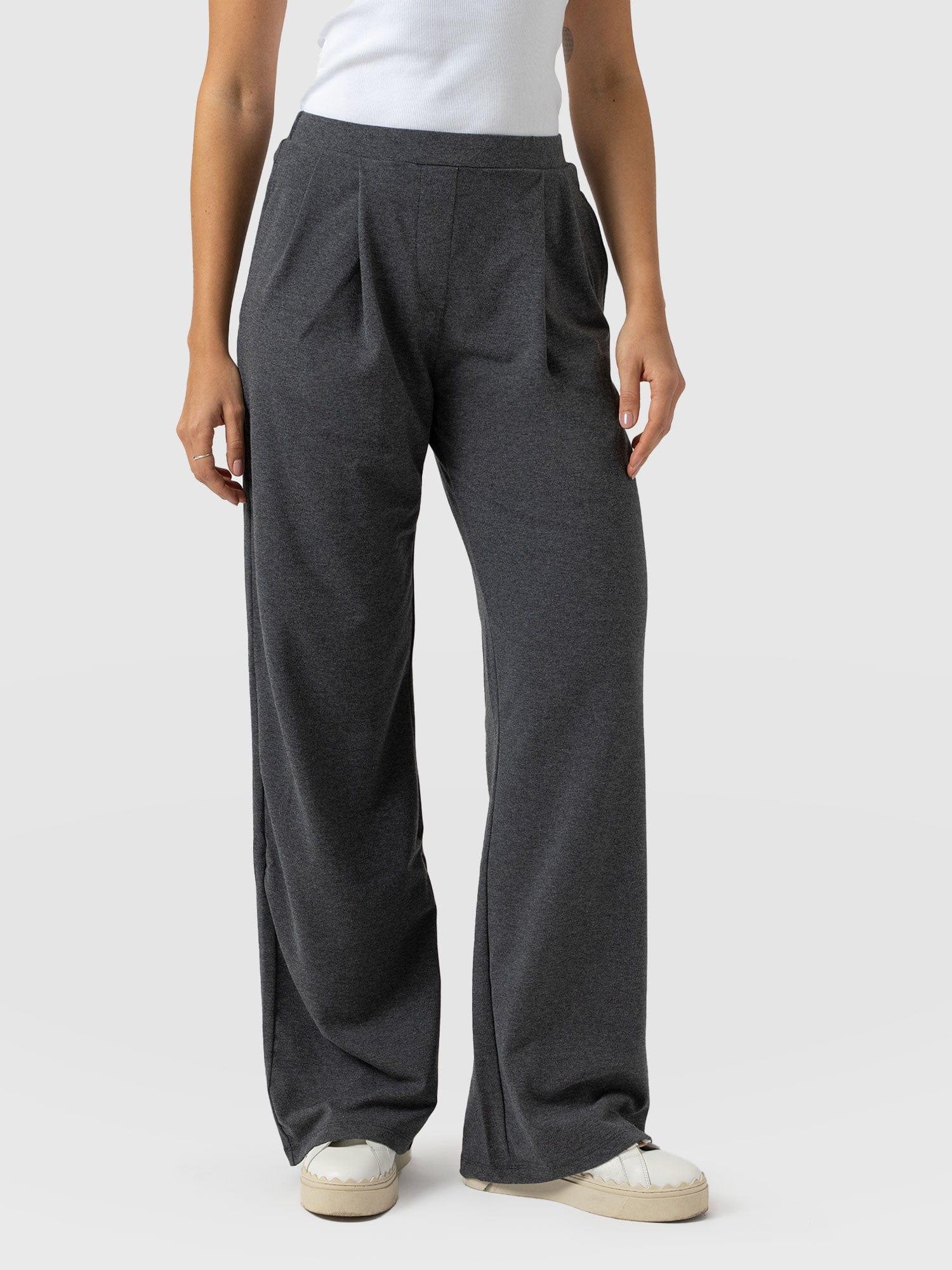 Camden Wide Leg Pant Charcoal - Women's Pants | Saint + Sofia® USA