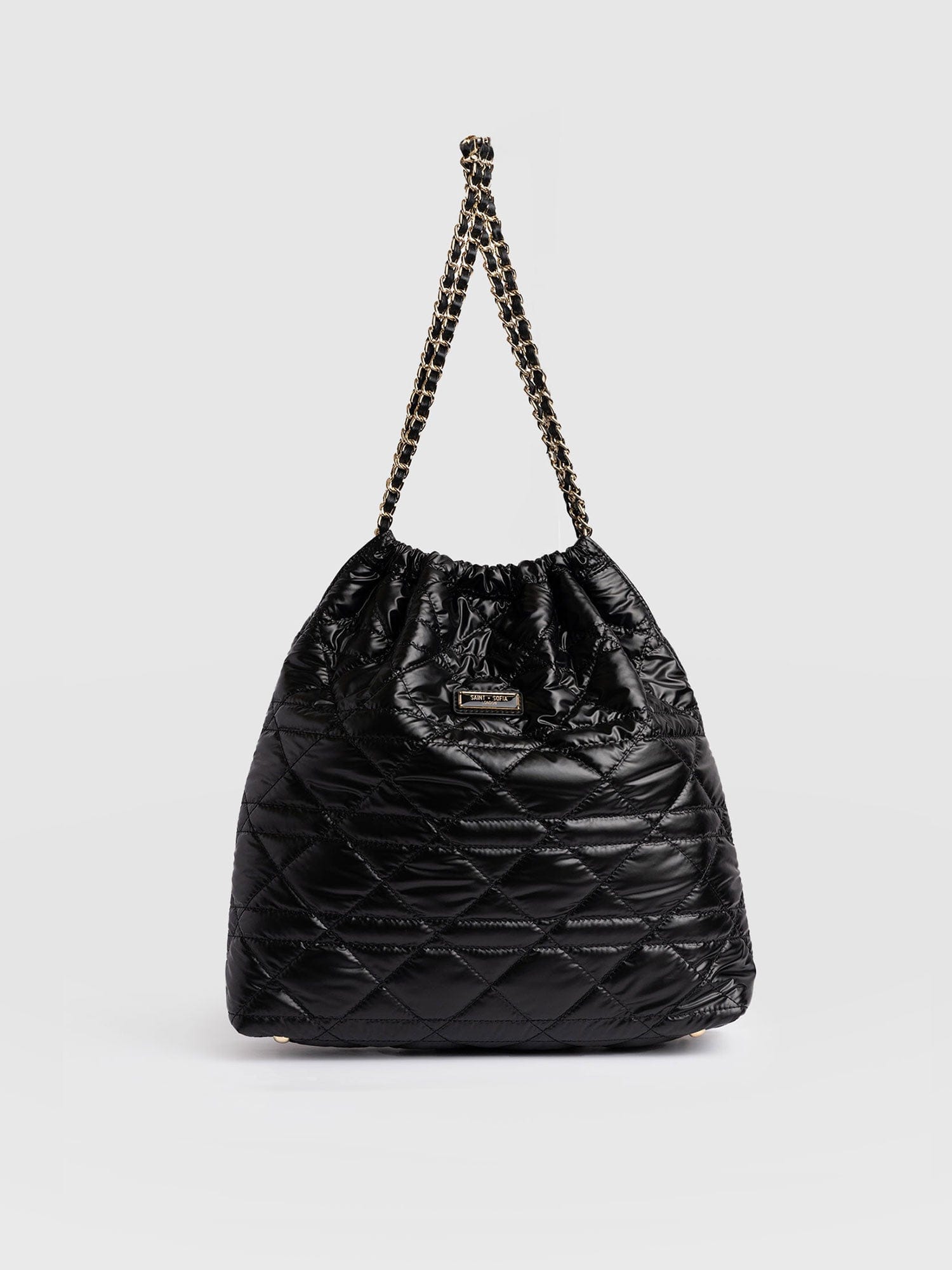 Camilla Drawstring Tote Bag - Black