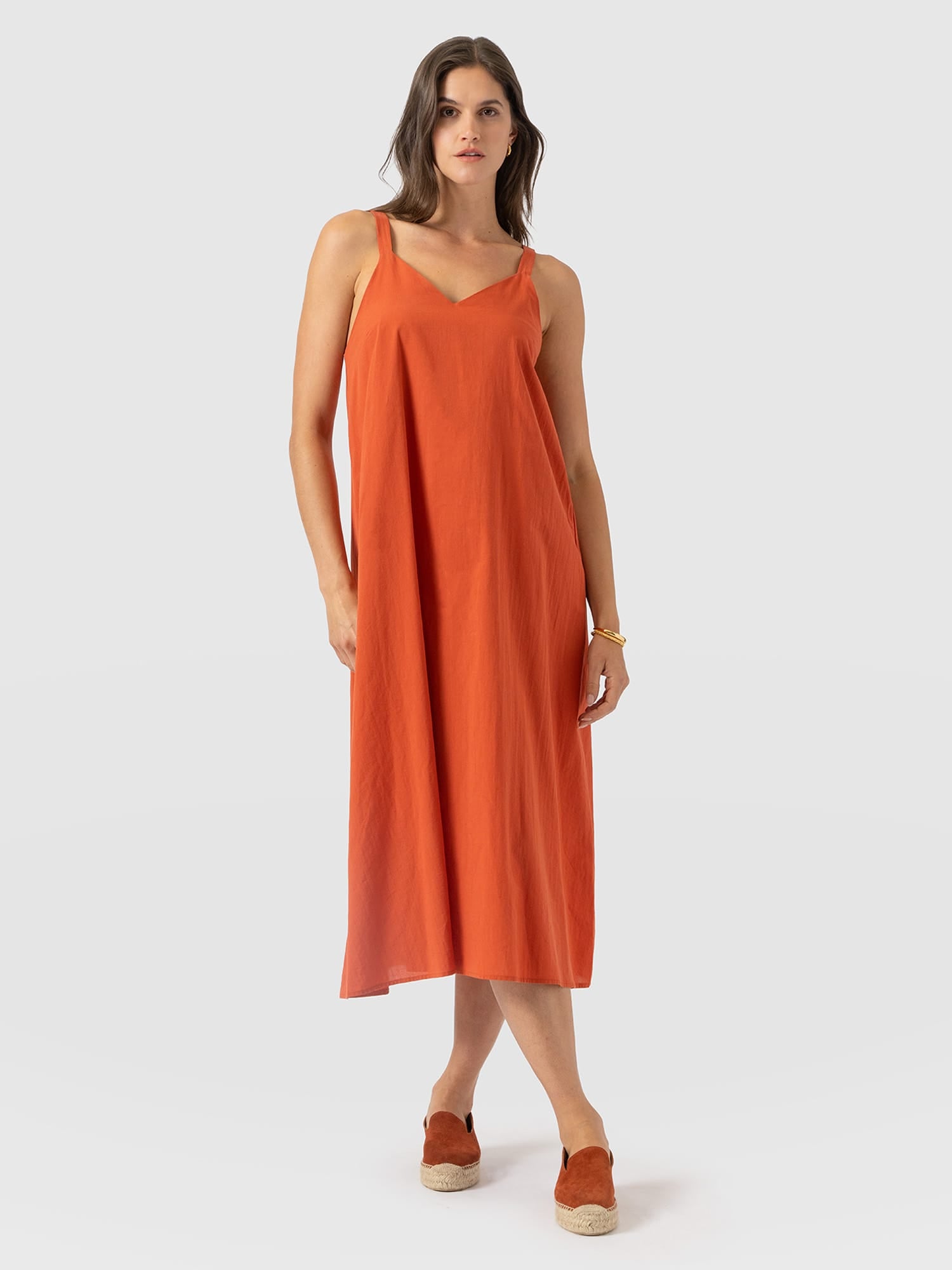 Candice A - Line Dress - Burnt Orange - Women's Dresses | Saint and Sofia® USA