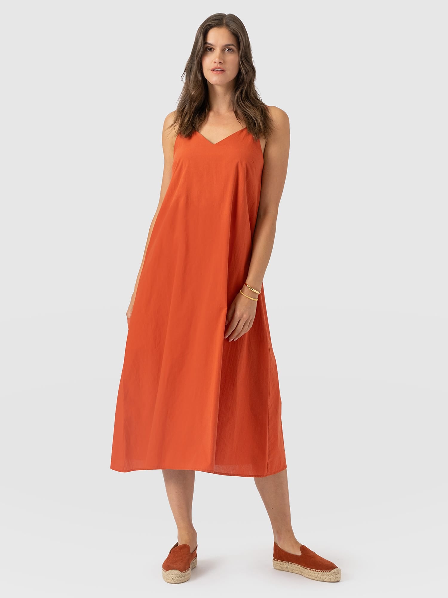 Candice A - Line Dress - Burnt Orange - Women's Dresses | Saint and Sofia® USA