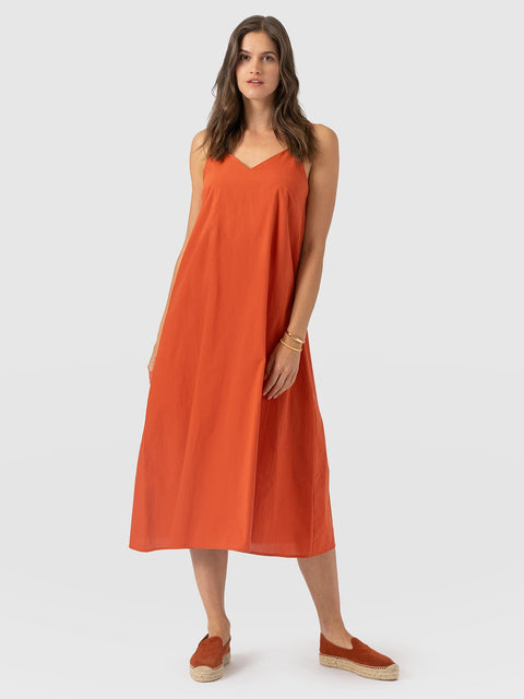 Candice A - Line Dress - Burnt Orange - Women's Dresses | Saint and Sofia® USA