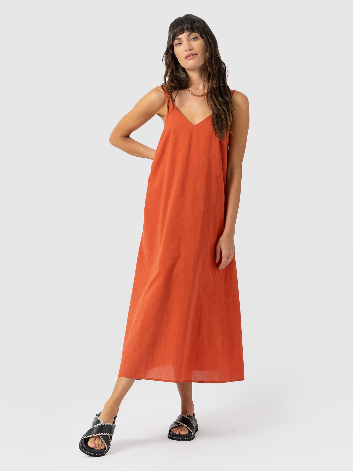 Candice A - Line Dress - Burnt Orange - Women's Dresses | Saint + Sofia® USA