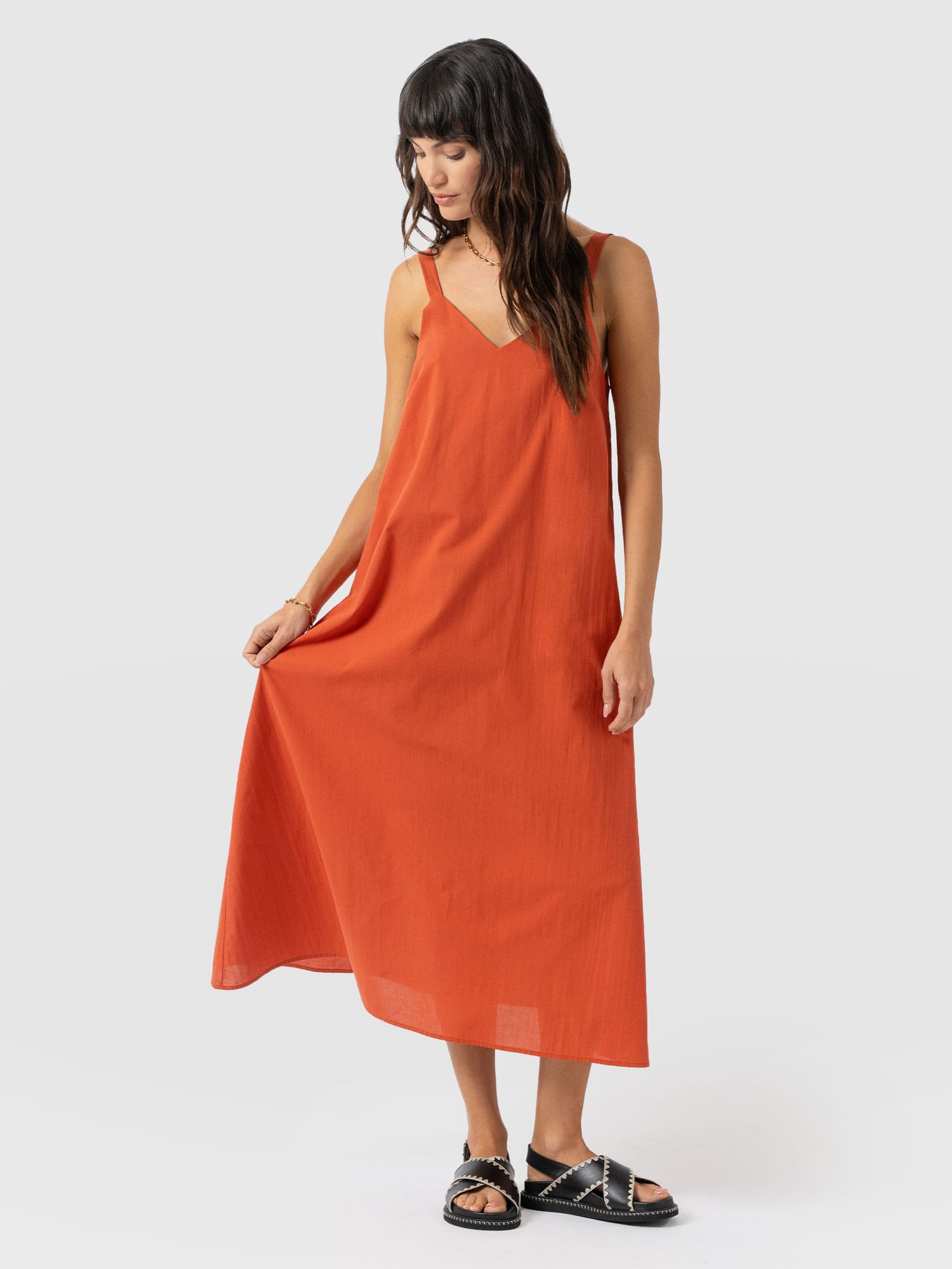 Candice A - Line Dress - Burnt Orange - Women's Dresses | Saint + Sofia® USA