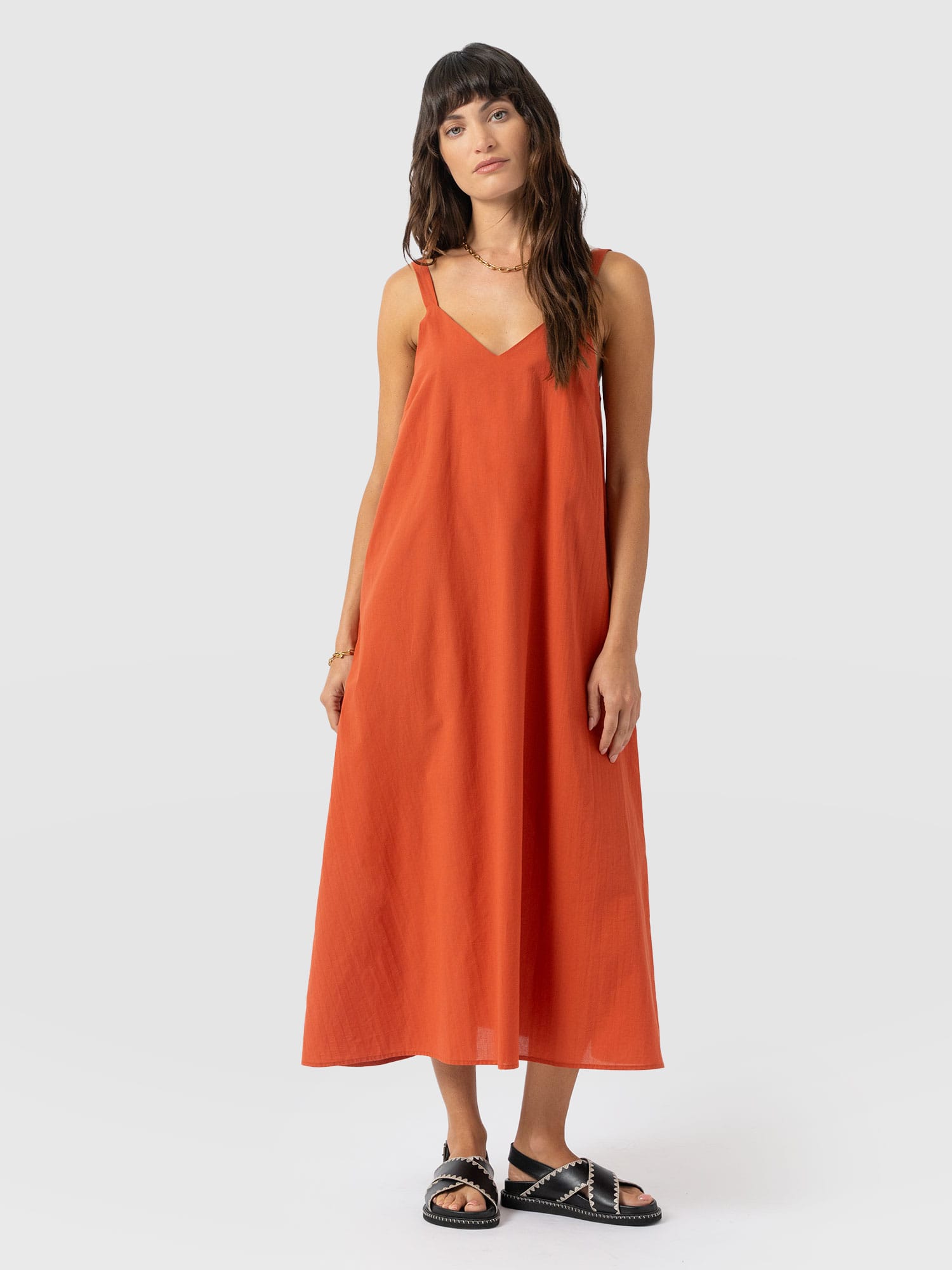 Candice A - Line Dress - Burnt Orange - Women's Dresses | Saint + Sofia® USA
