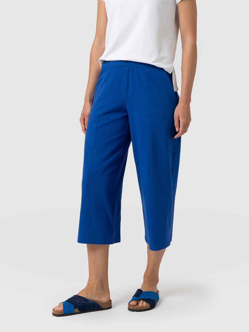 Cara Wide Leg Culotte Cobalt Blue - Women's Culottes | Saint + Sofia® USA