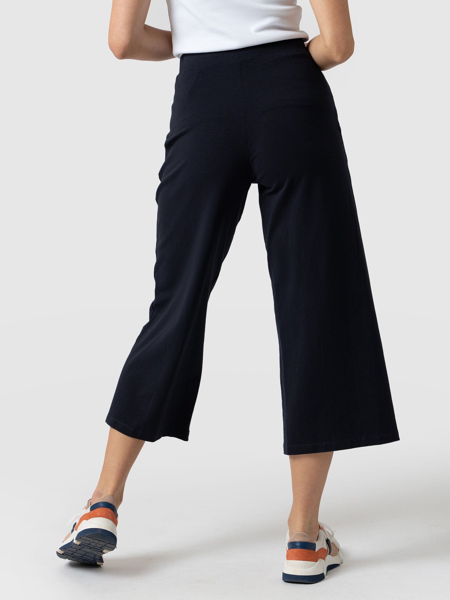 Cara Wide Leg Culotte Navy - Women's Culottes | Saint + Sofia® USA