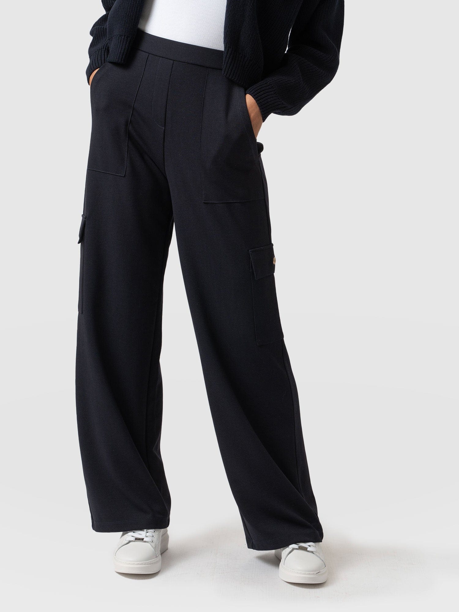 Cargo Chelsea Wide Leg Pant Navy  - Women's Pants | Saint + Sofia® USA