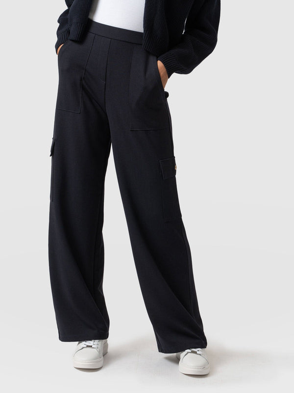 Cargo Chelsea Wide Leg Pant Navy  - Women's Pants | Saint + Sofia® USA