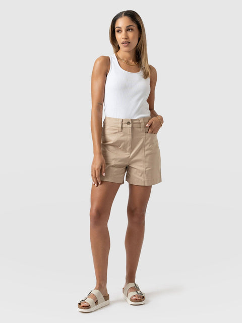 Cargo Short Beige - Women's Shorts | Saint + Sofia® USA