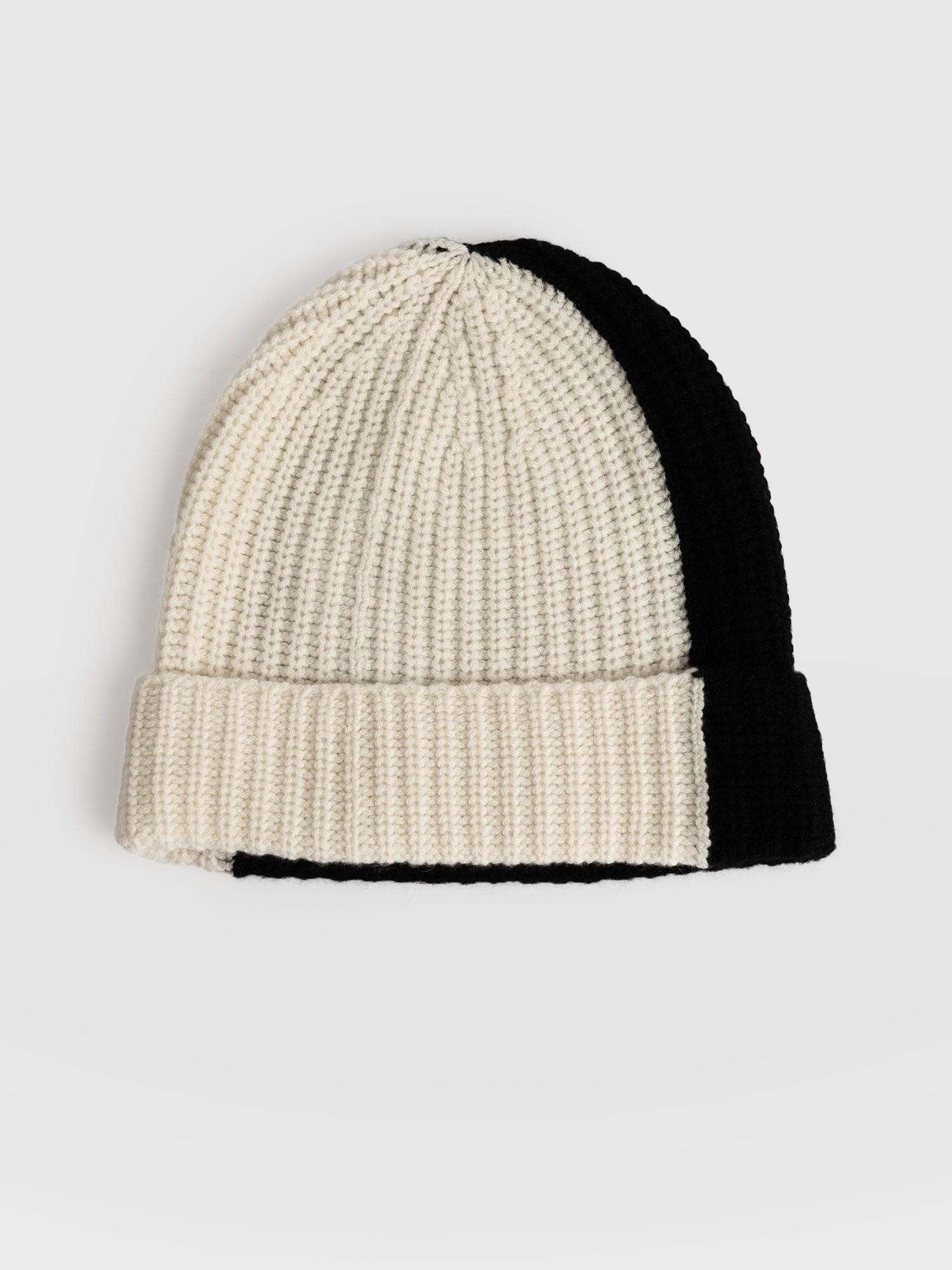 Cashmere Beanie Cream/Black - Women's Hats | Saint + Sofia® USA