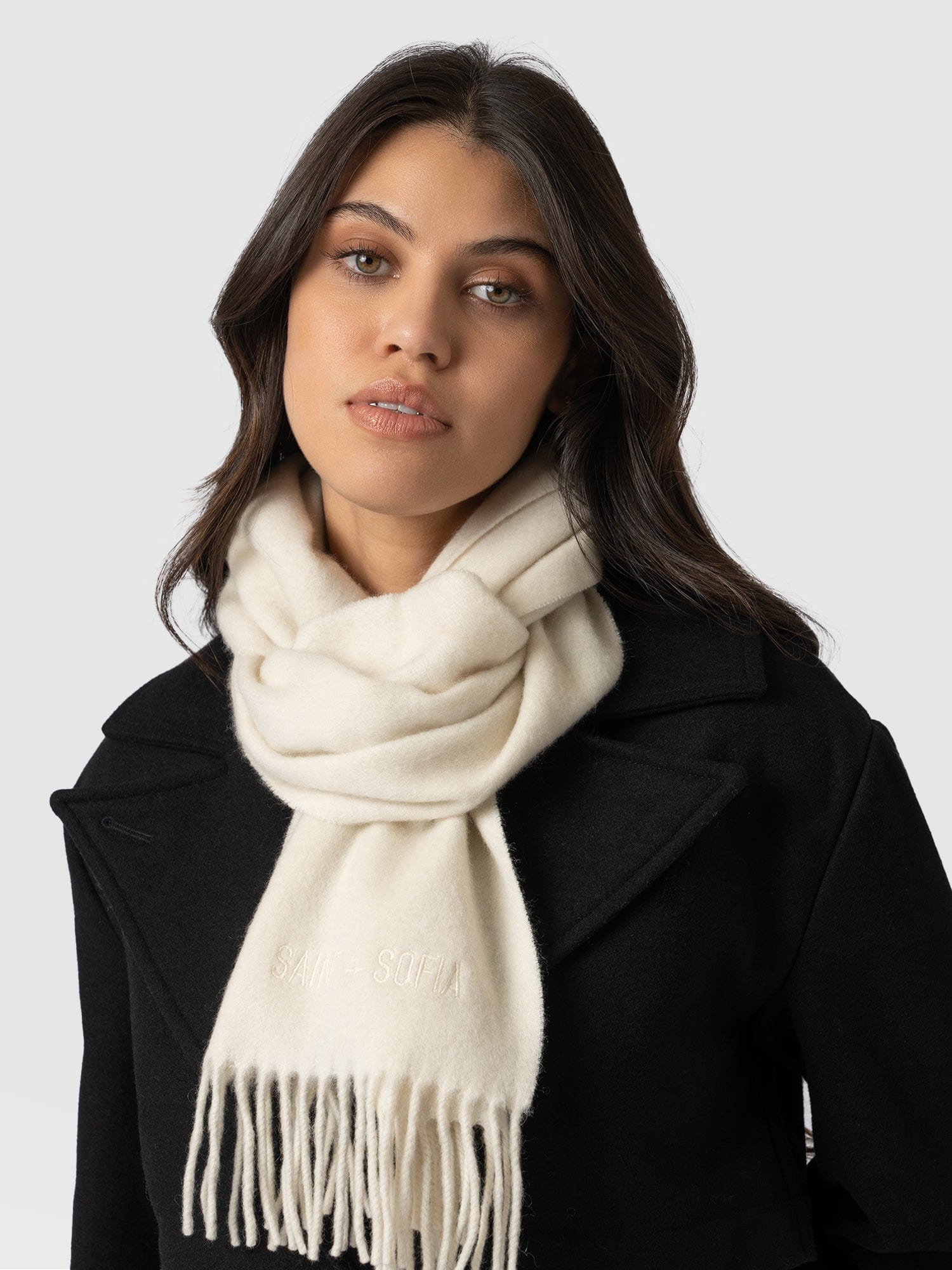 Cashmere Scarf Cream - Women's Scarves | Saint + Sofia® USA