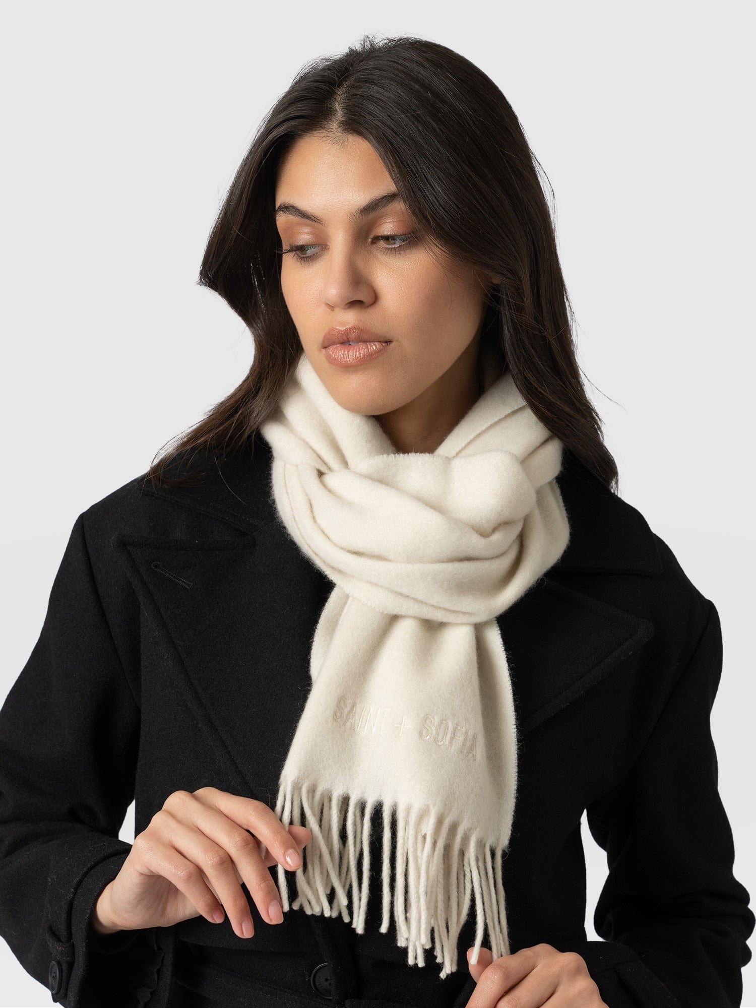 Cashmere Scarf Cream - Women's Scarves | Saint + Sofia® USA