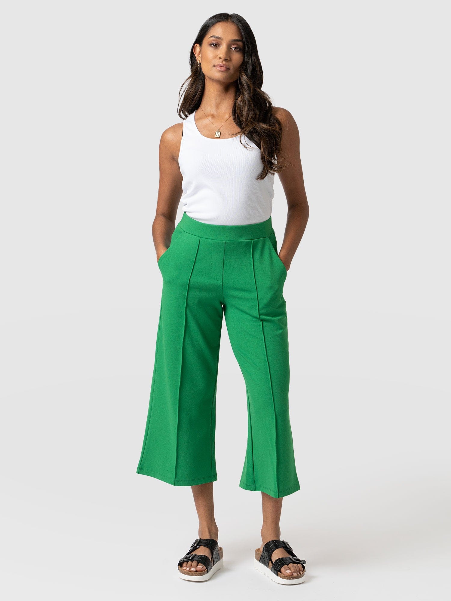 Ro&Zo Tailored Culotte Trousers, Brown at John Lewis & Partners