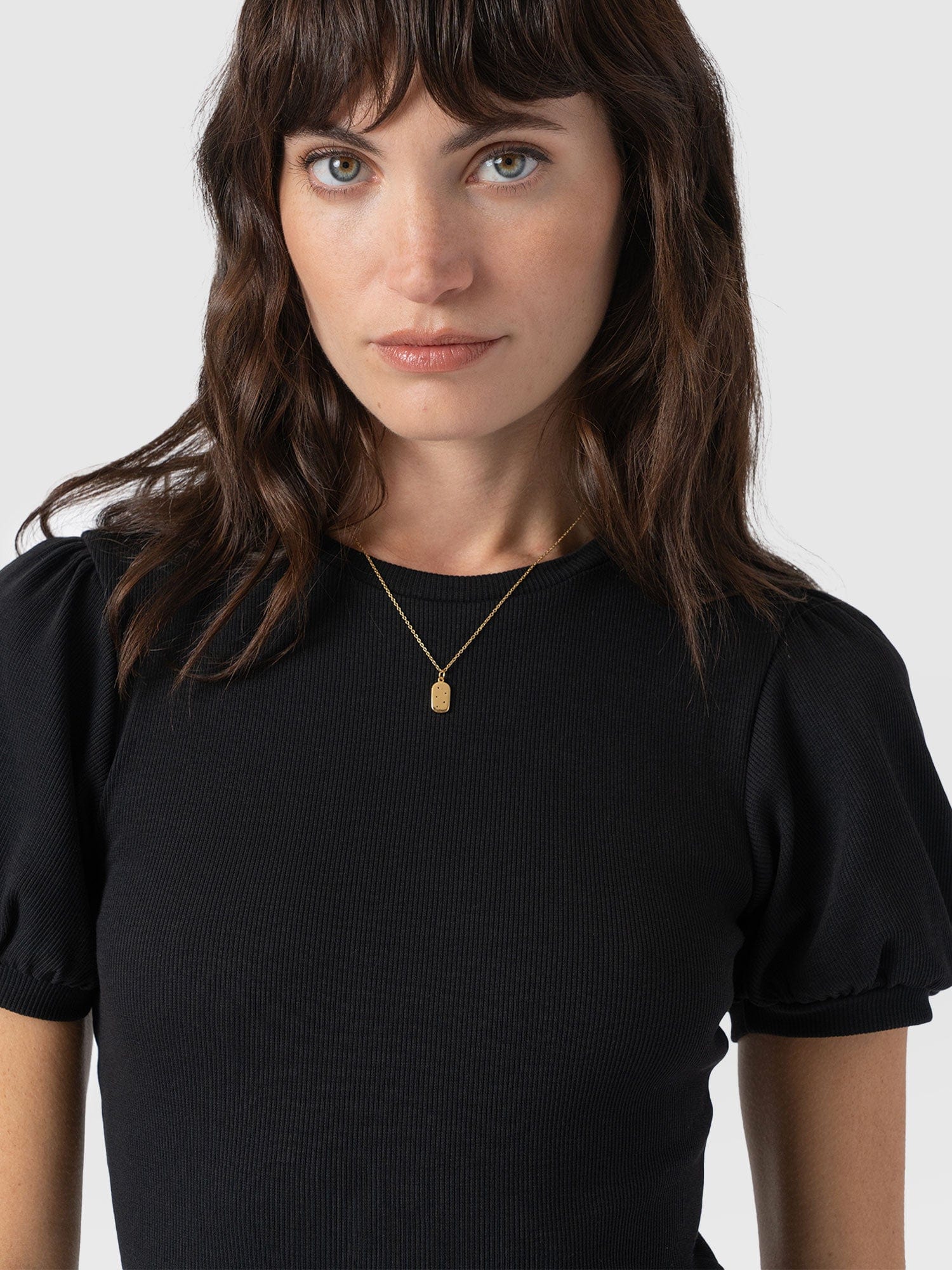 Cavendish Tee Puff Sleeve Black - Women's T-Shirts | Saint + Sofia® USA