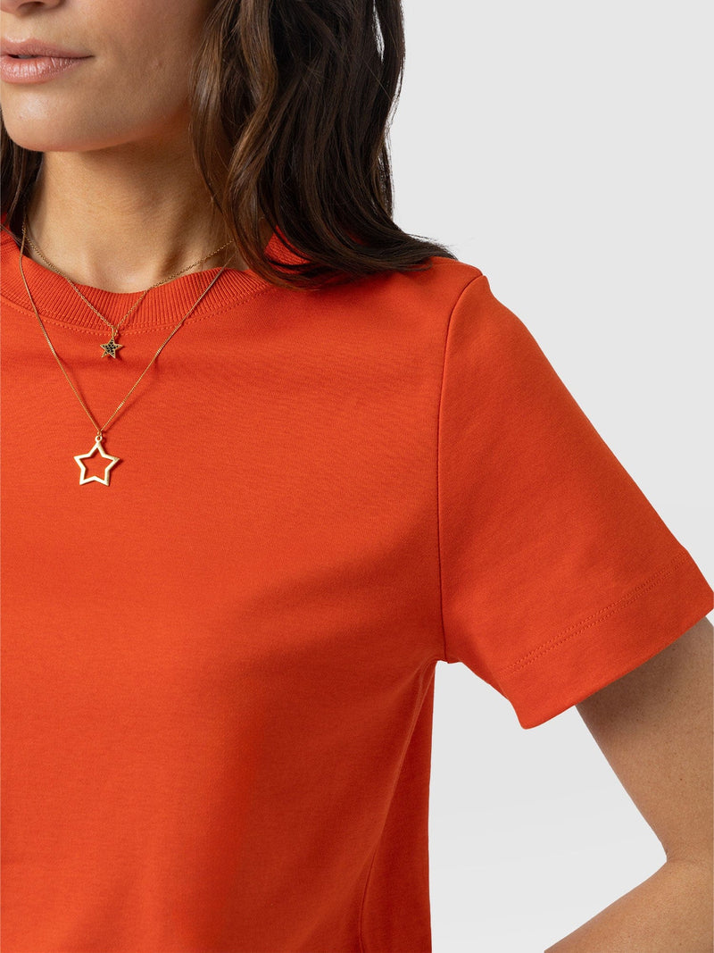 Chelsea Crew Neck Tee - Burnt Orange - Women's T-shirts | Saint + Sofia® USA