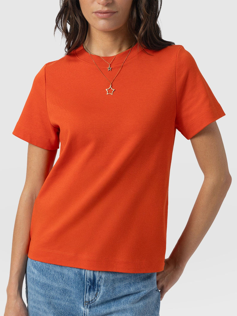 Chelsea Crew Neck Tee - Burnt Orange - Women's T-shirts | Saint + Sofia® USA