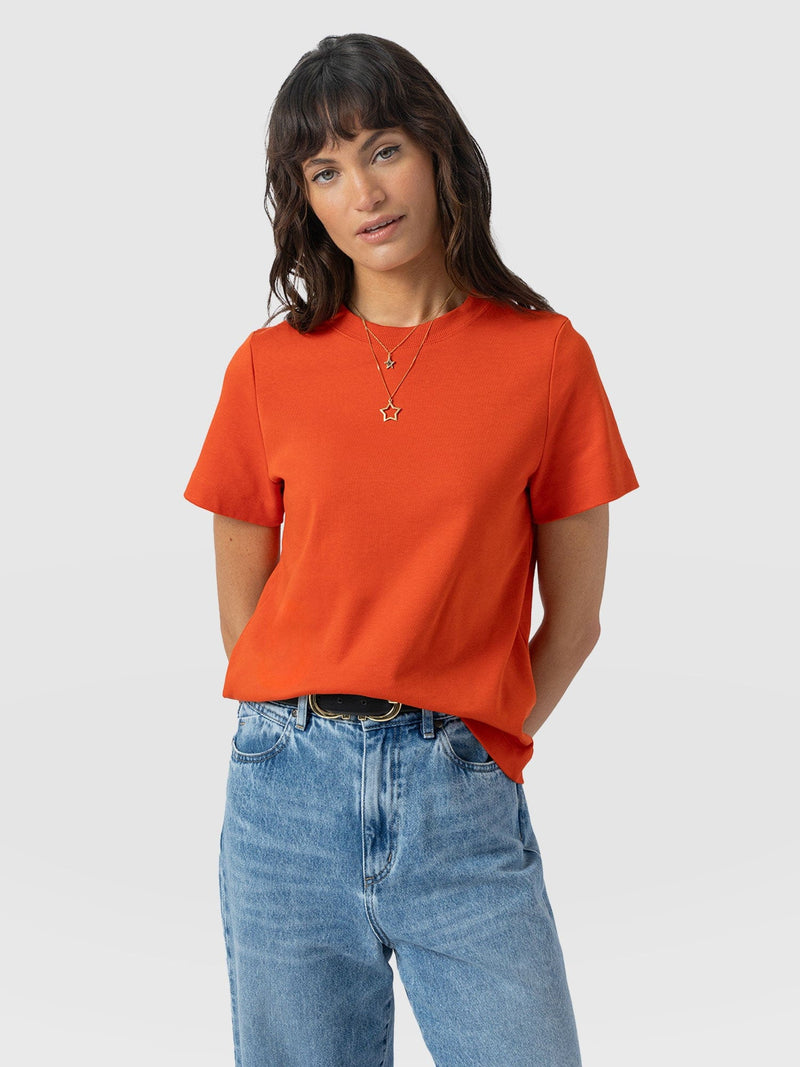 Chelsea Crew Neck Tee - Burnt Orange - Women's T-shirts | Saint + Sofia® USA