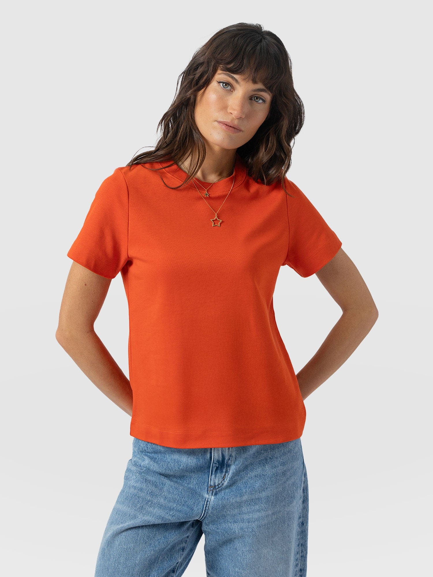 Chelsea Crew Neck Tee - Burnt Orange - Women's T-shirts | Saint + Sofia® USA