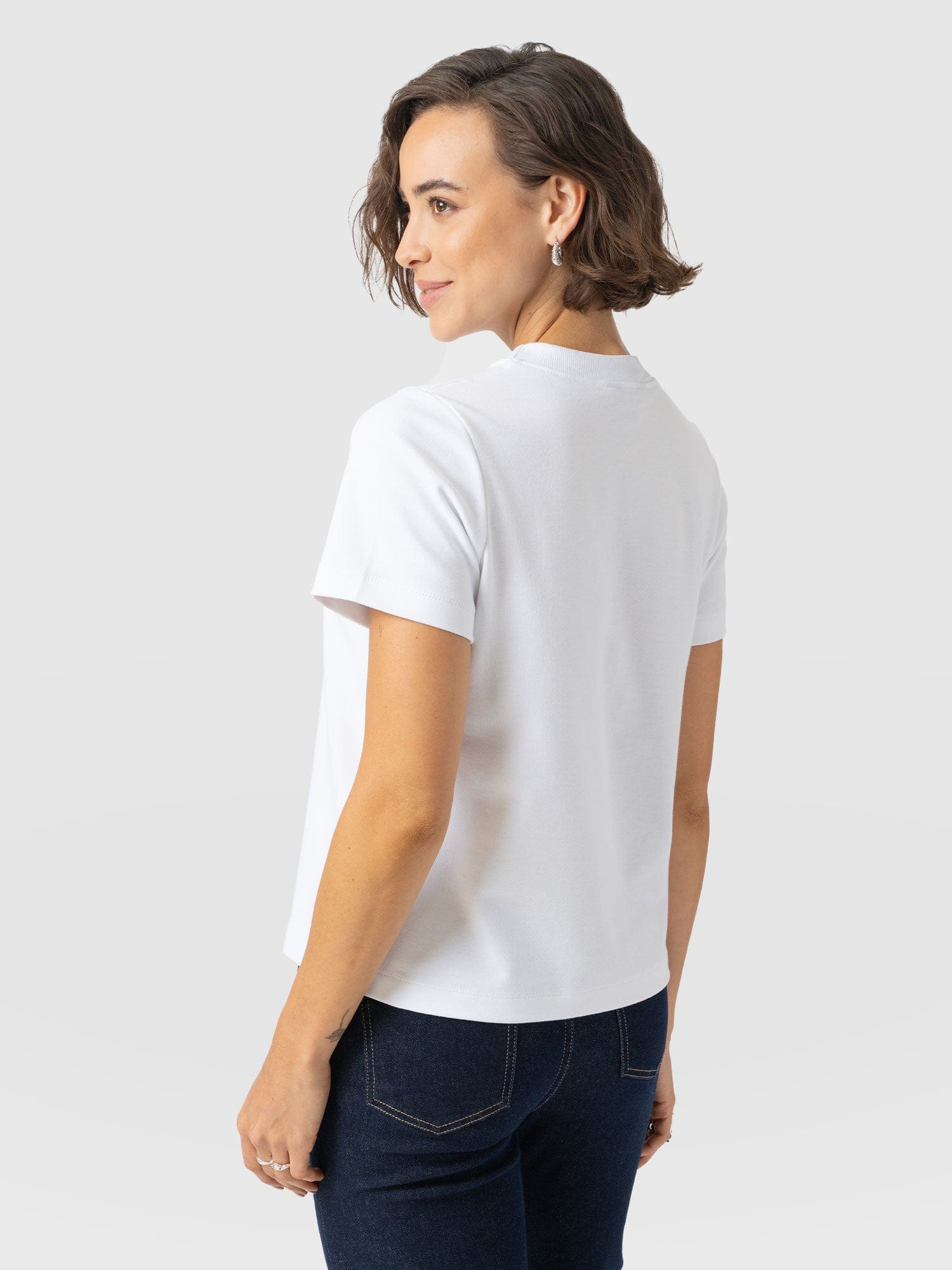 Chelsea Crew Neck Tee - White - Pink Lightning Bolt - Women's T-shirts | Saint + Sofia? USA