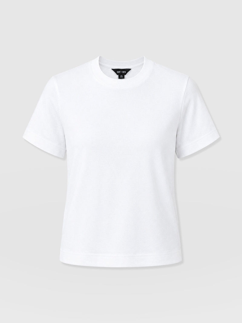Chelsea Crew Neck Tee White - Women's T-Shirts | Saint and Sofia® USA