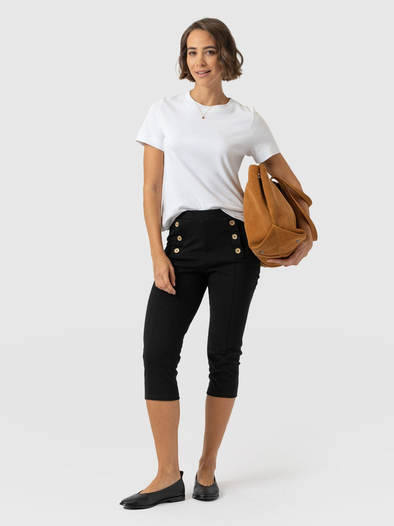 Chelsea Crop Legging - Black - Women's Trousers | Saint + Sofia® USA