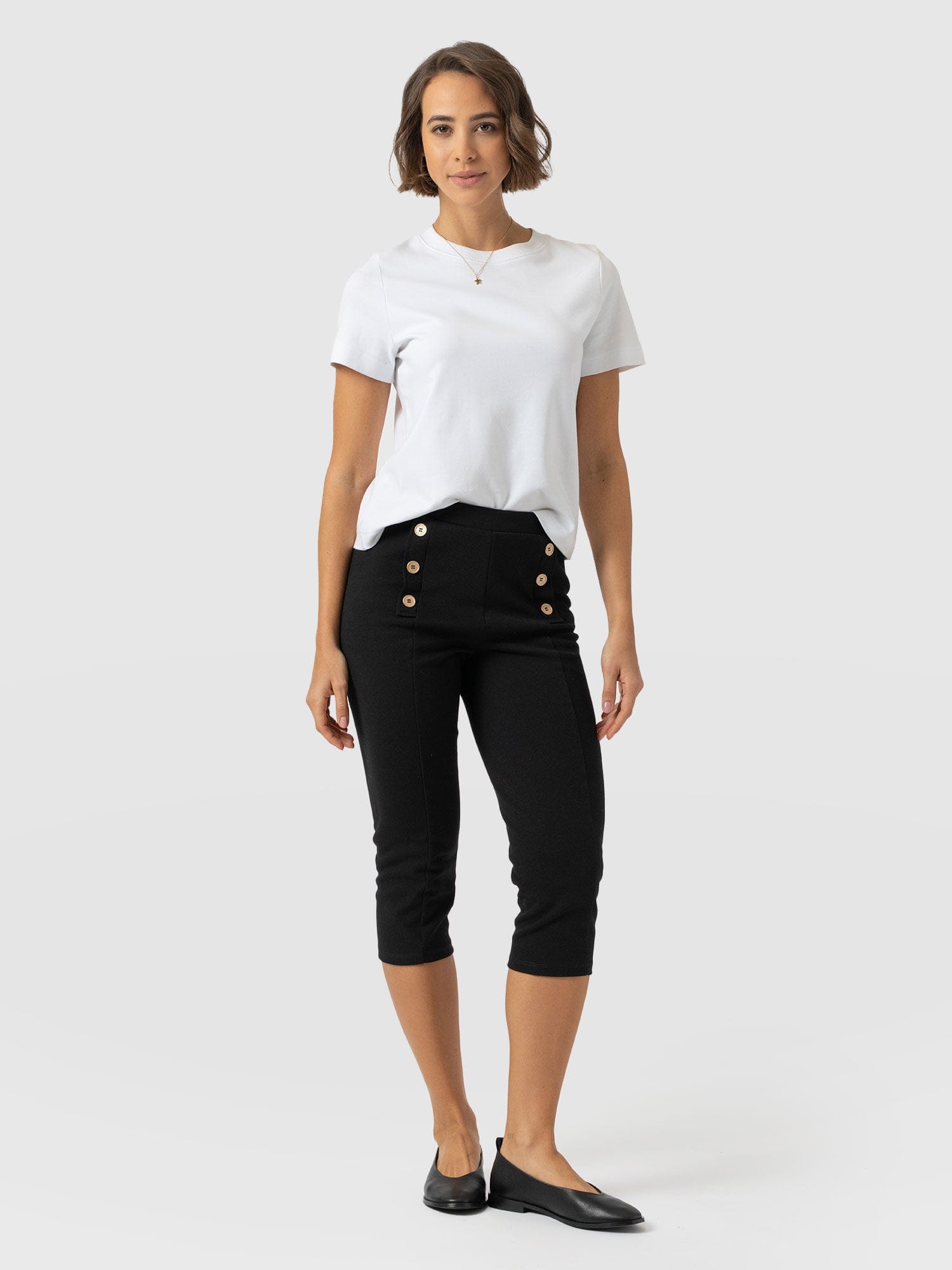 Chelsea Crop Legging - Black - Women's Trousers | Saint + Sofia® USA