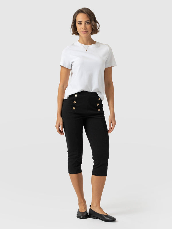 Chelsea Crop Legging - Black - Women's Trousers | Saint + Sofia® USA