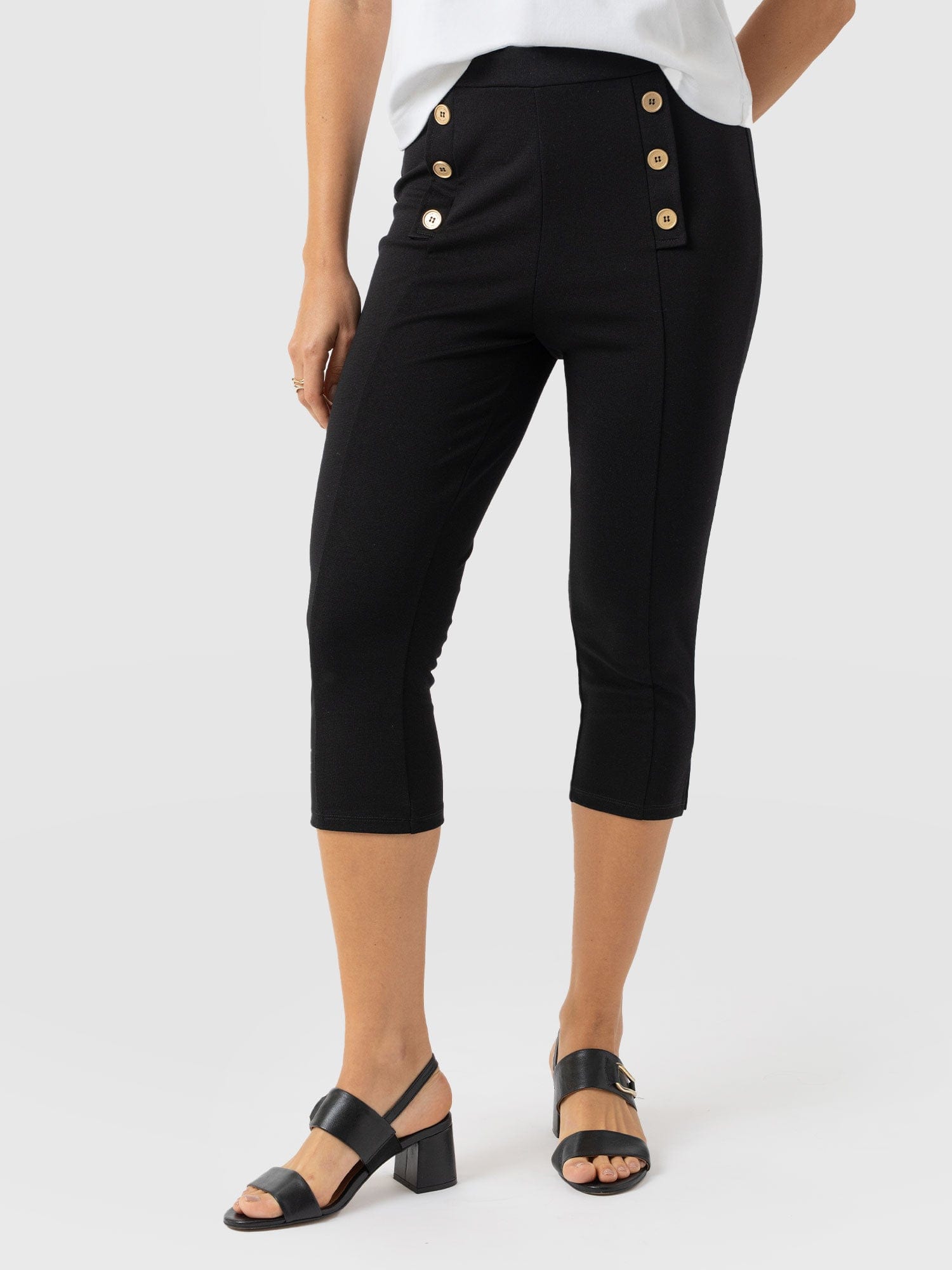 Chelsea Capri Legging - Black - Women's Trousers | Saint + Sofia® USA