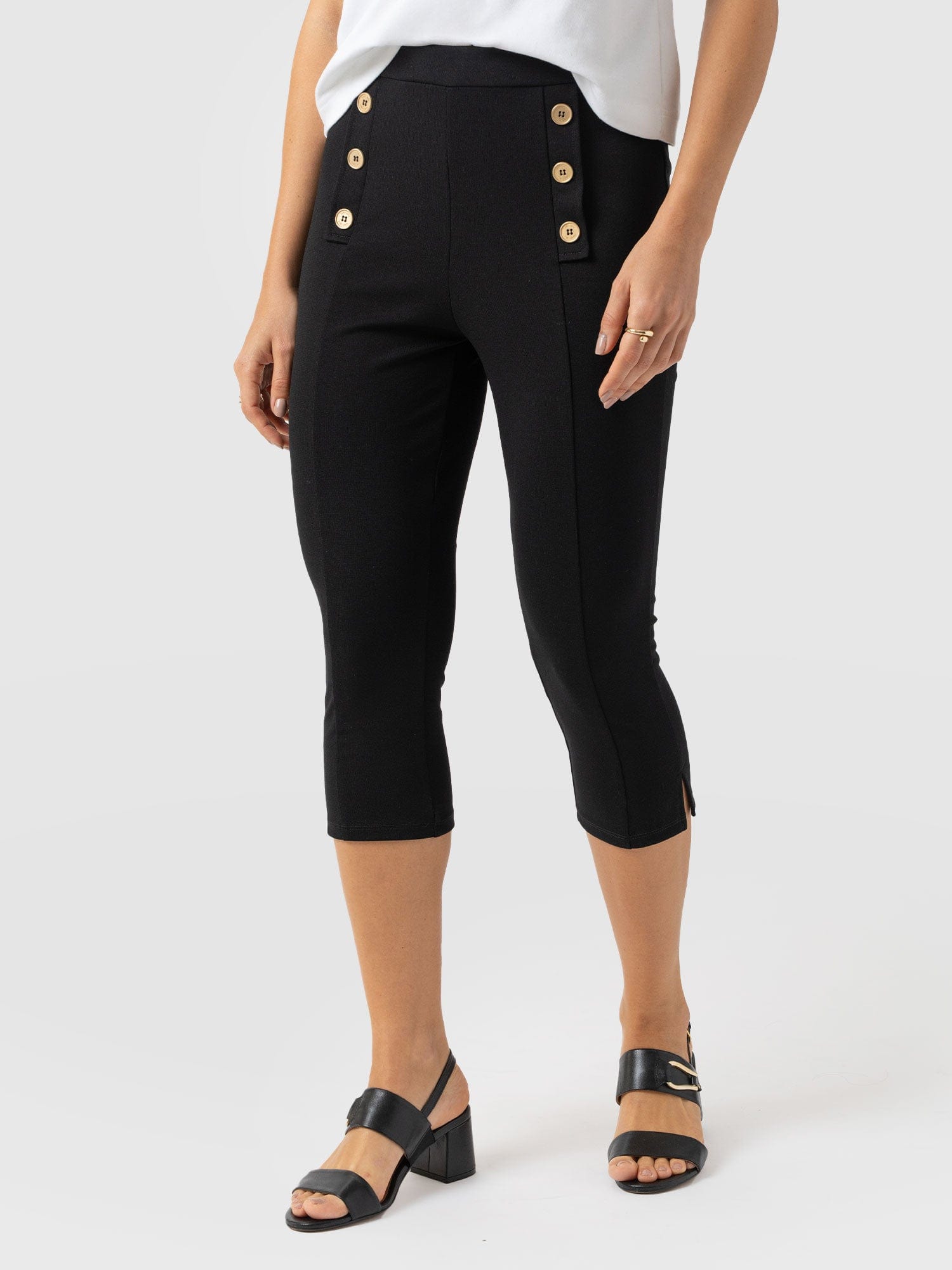 Chelsea Capri Legging - Black - Women's Trousers | Saint + Sofia® USA