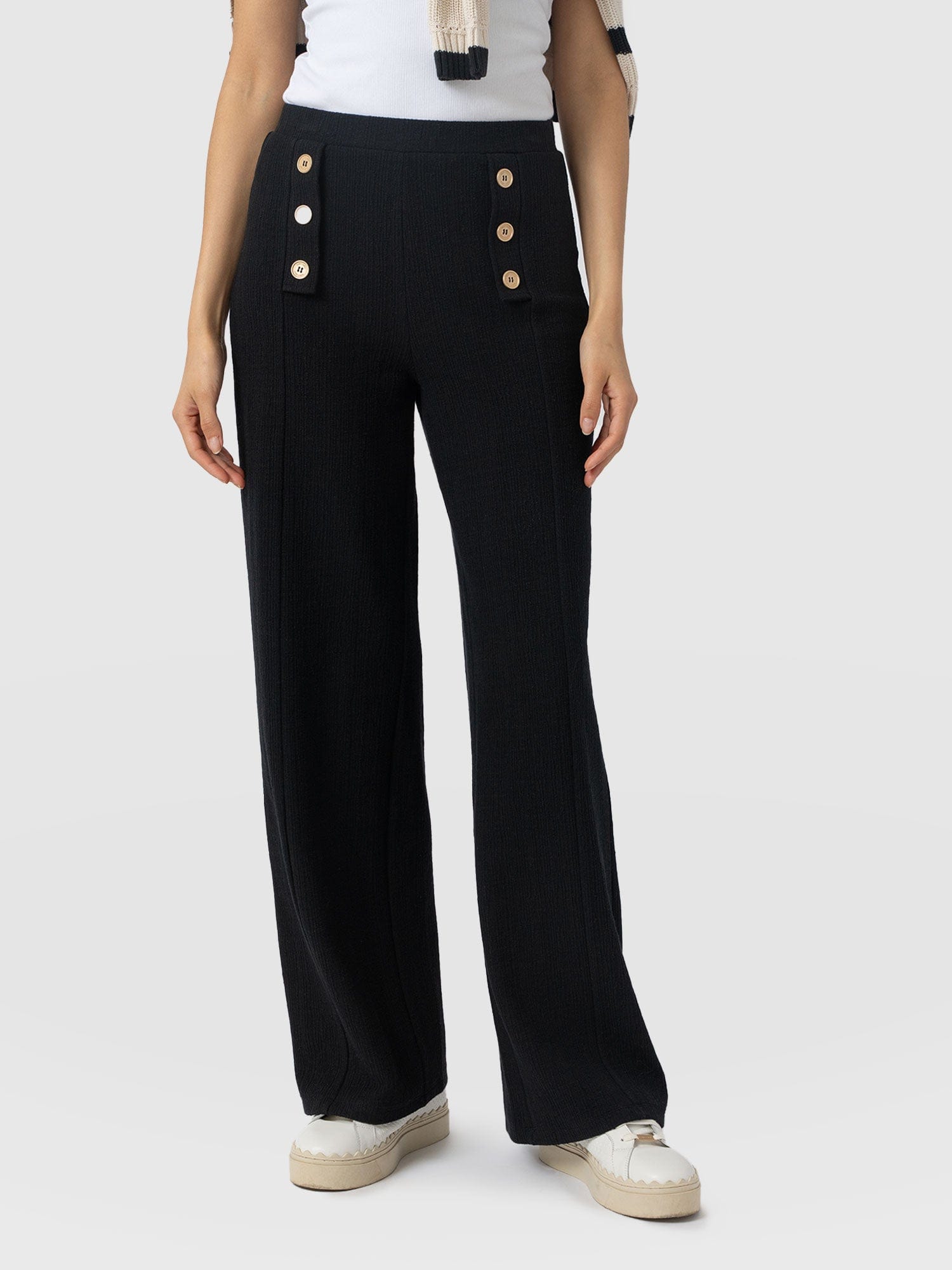 Chelsea Pant - Black Textured - Women's Pants | Saint + Sofia® USA
