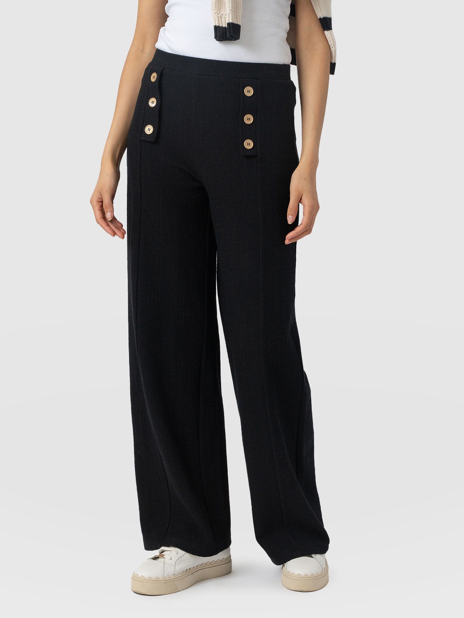 Chelsea Pant - Black Textured - Women's Pants | Saint + Sofia® USA