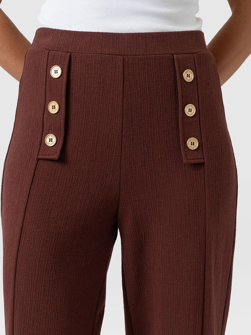 Chelsea Pant - Maroon Textured - Women's Trousers | Saint + Sofia® USA