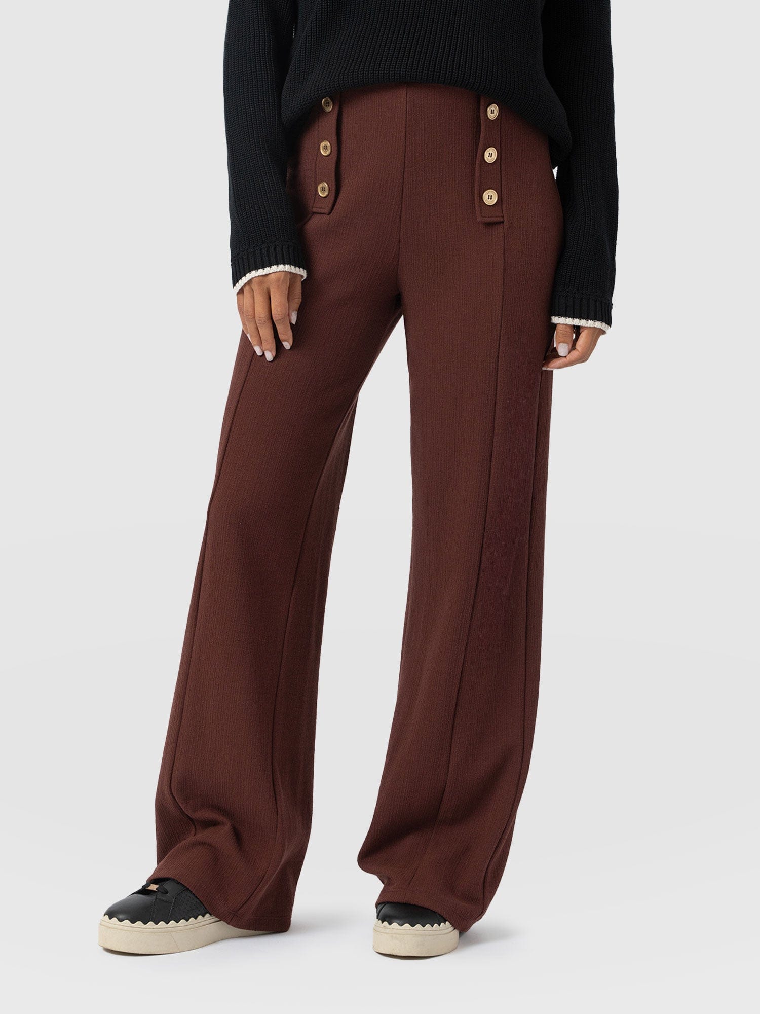 Chelsea Pant - Maroon Textured - Women's Trousers | Saint + Sofia® USA