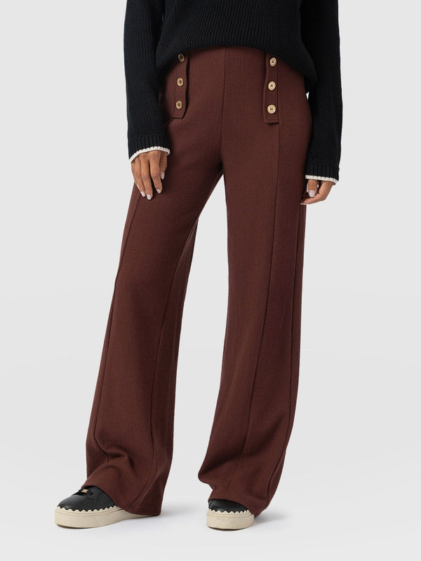 Chelsea Pant - Maroon Textured - Women's Trousers | Saint + Sofia® USA