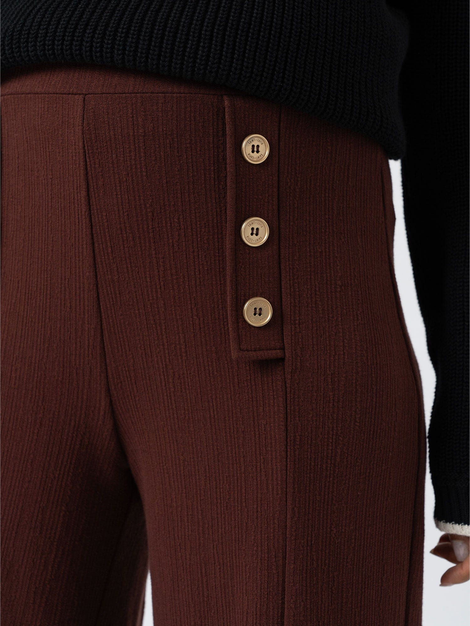 Chelsea Pant - Maroon Textured - Women's Trousers | Saint + Sofia® USA