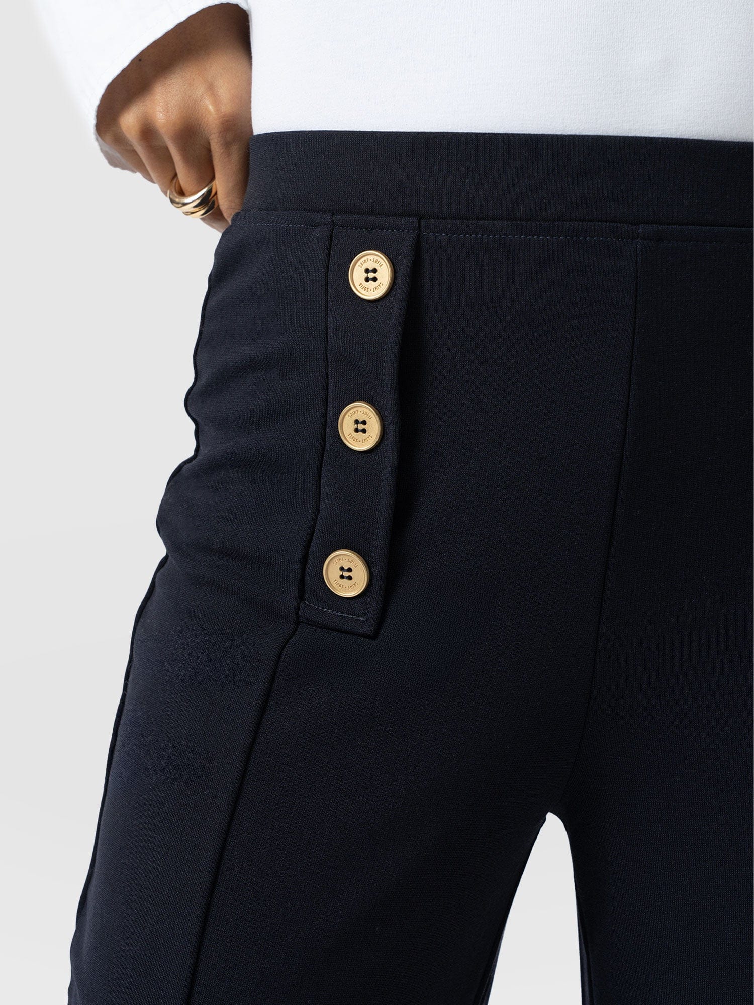 Chelsea Pant Navy Jersey - Women's Pants | Saint + Sofia® USA
