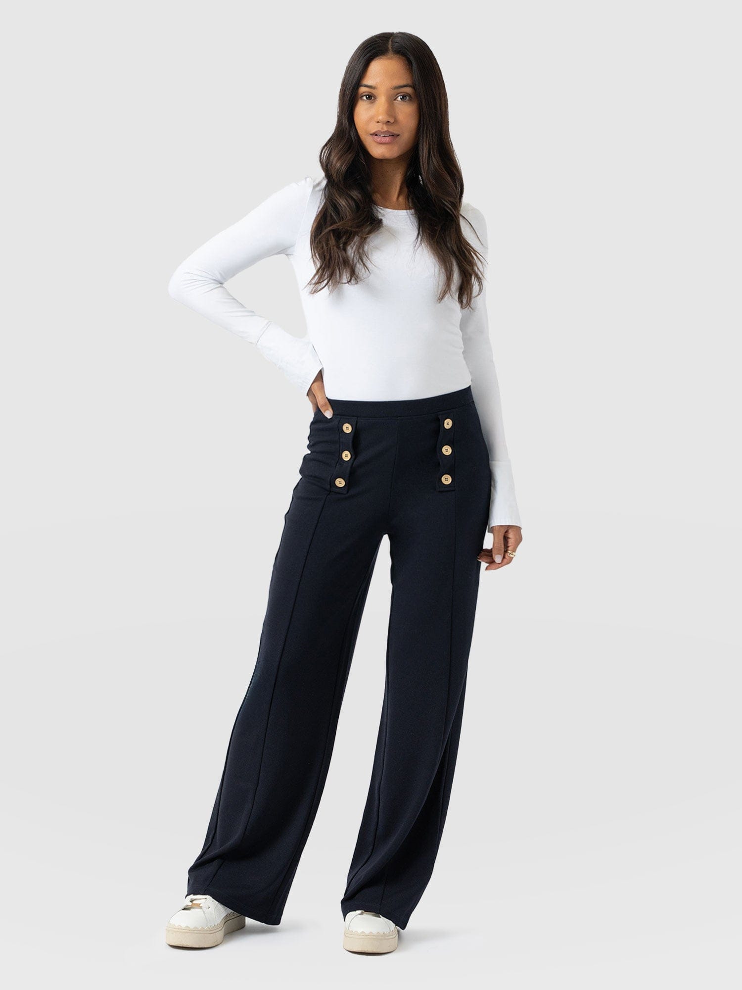 Chelsea Pant Navy Jersey - Women's Pants | Saint + Sofia® USA