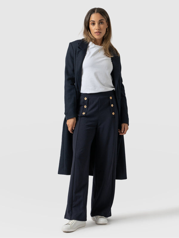 Ladies Womens Black Work Pants Trousers Office Smart Navy UK Sizes