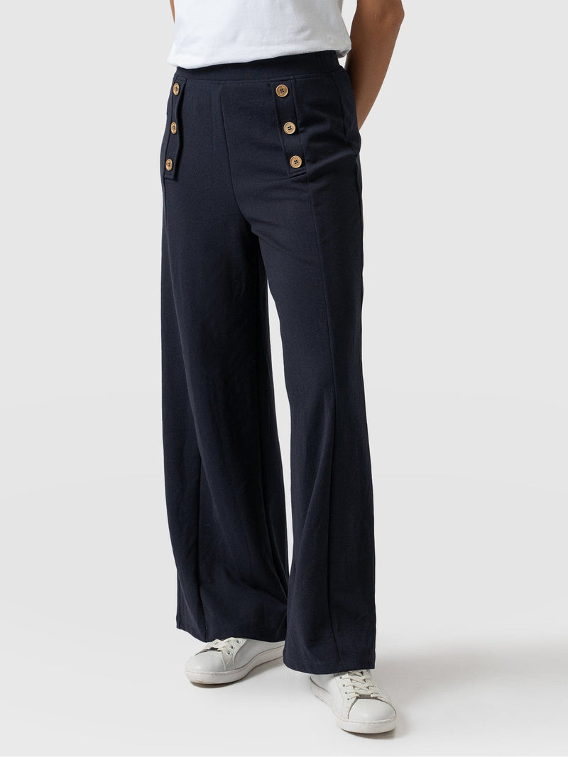 Chelsea Pant Navy Jersey - Women's Pants | Saint + Sofia® USA