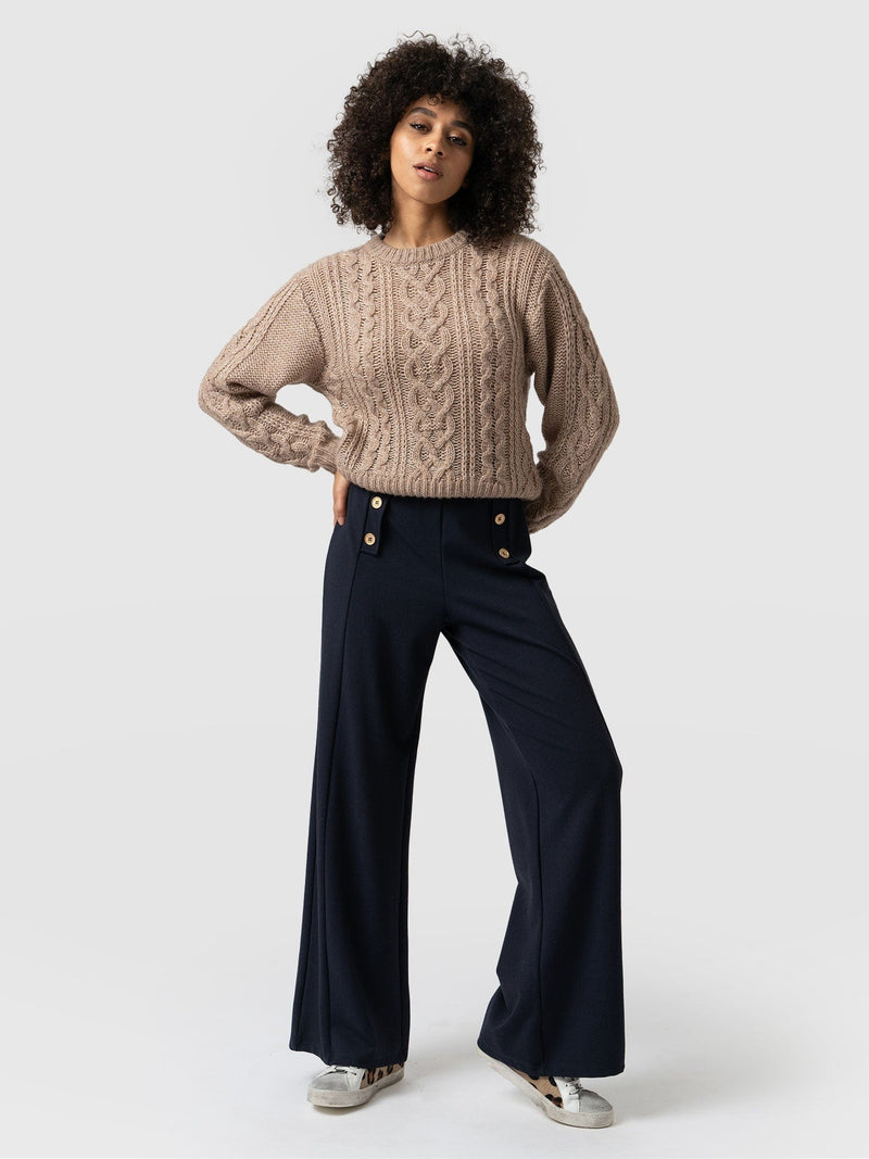 Chelsea Pant Navy Jersey - Women's Pants | Saint + Sofia® USA