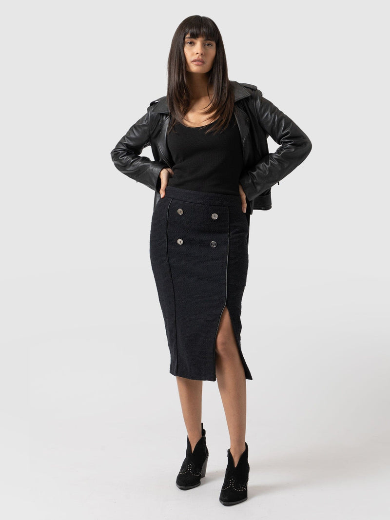 Black High Waist Pencil Skirt/under Knee Tight Skirt/office Black Skirt -   Canada