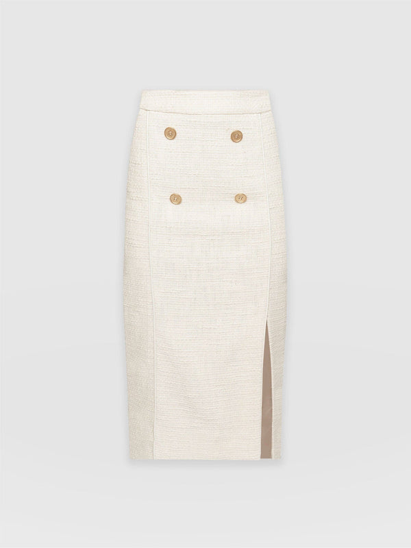 Chelsea Pencil Skirt Cream Bouclé - Women's Skirts | Saint + Sofia® USA