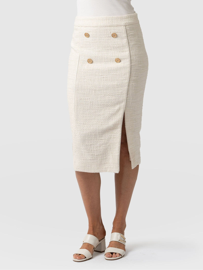 Chelsea Pencil Skirt Cream Bouclé - Women's Skirts | Saint + Sofia® USAA