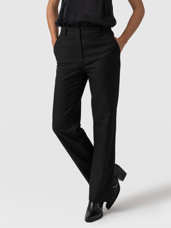 Chester Straight Leg Pant Black Pinstripe - Women's Trousers | Saint + Sofia® USA