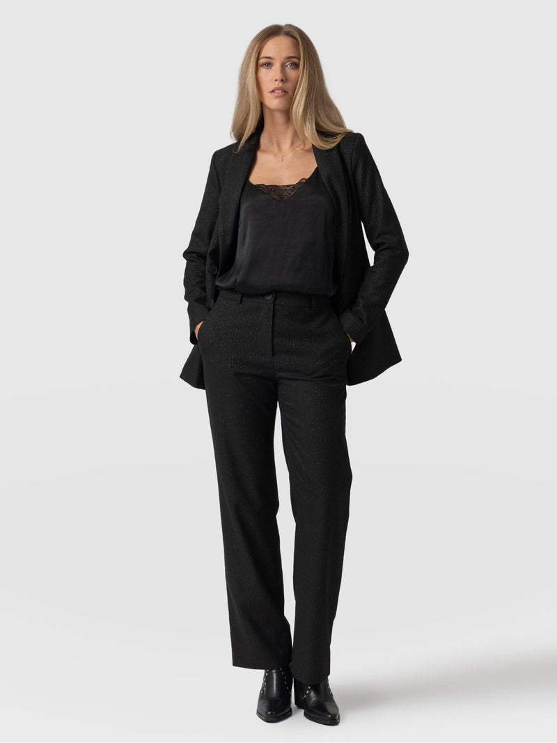 Women's Dress Pants - Black Pinstripe – Chefs-Hat Inc.