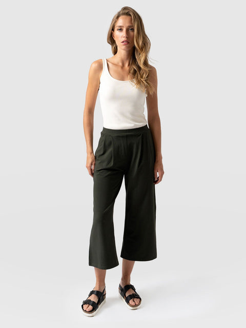 City Culotte Khaki - Women's Culottes | Saint + Sofia® UK