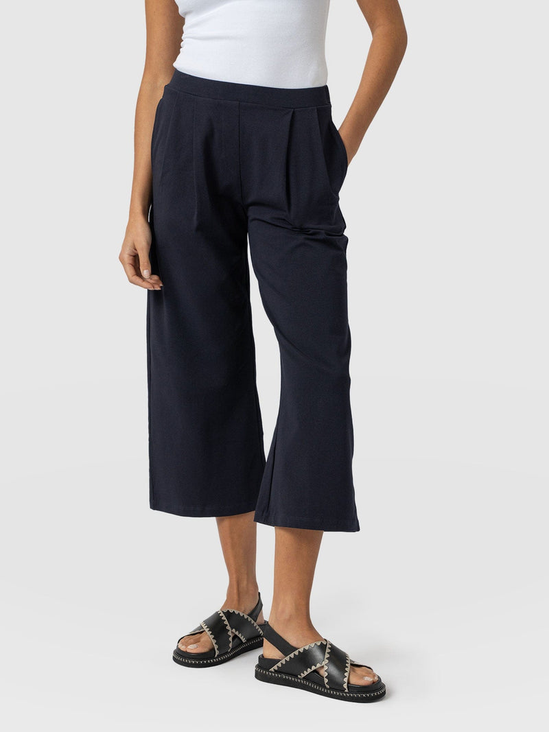 City Culotte Navy - Women's Culottes | Saint + Sofia® USA