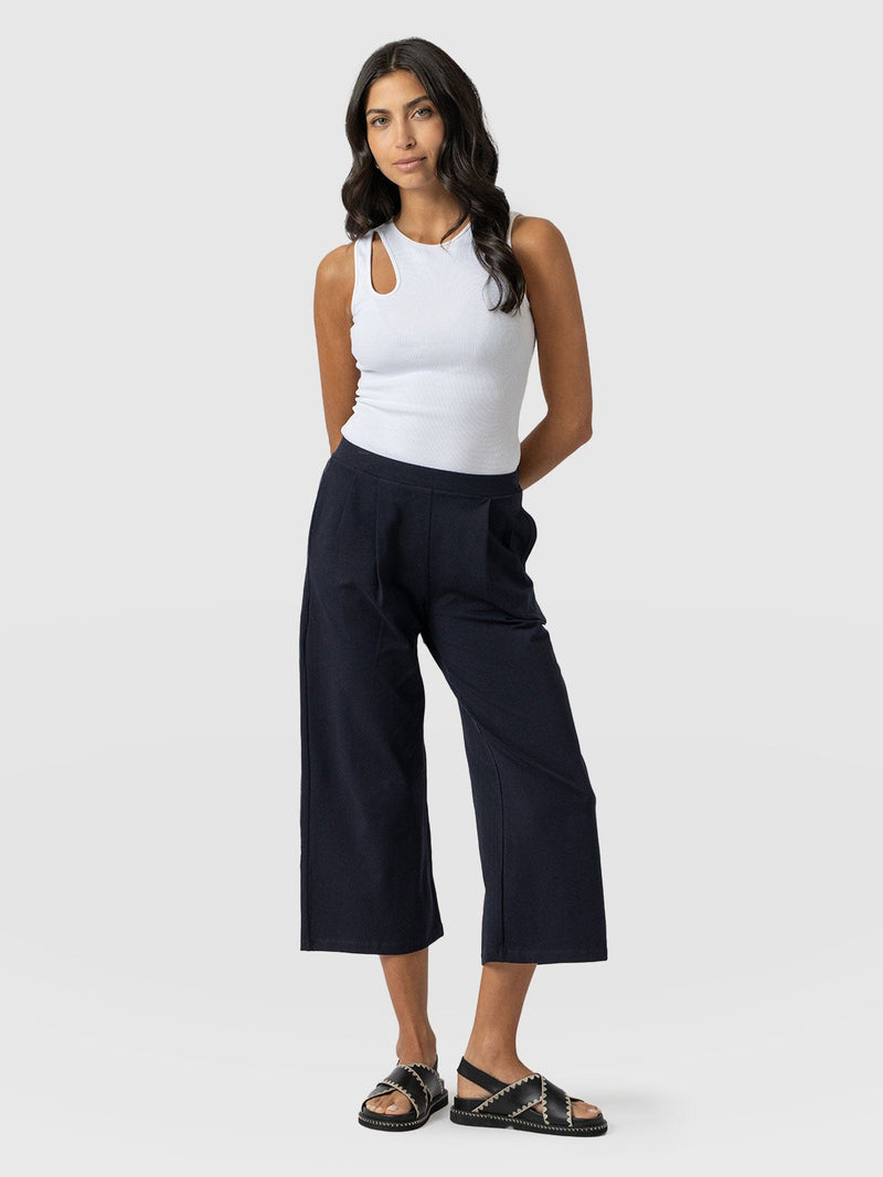 City Culotte Navy - Women's Culottes | Saint + Sofia® USA